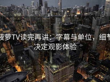 菠萝TV读完再讲：字幕与单位，细节决定观影体验