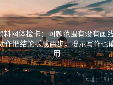 黑料网体检卡：问题范围有没有画线，动作把结论拆成两步，提示写作也能用