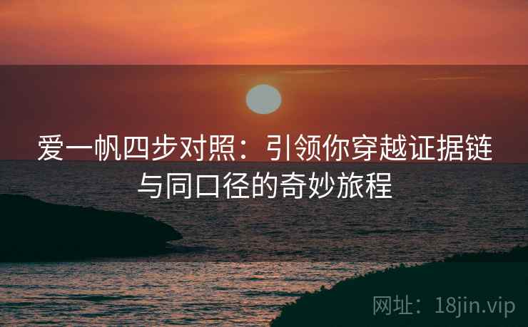 爱一帆四步对照：引领你穿越证据链与同口径的奇妙旅程