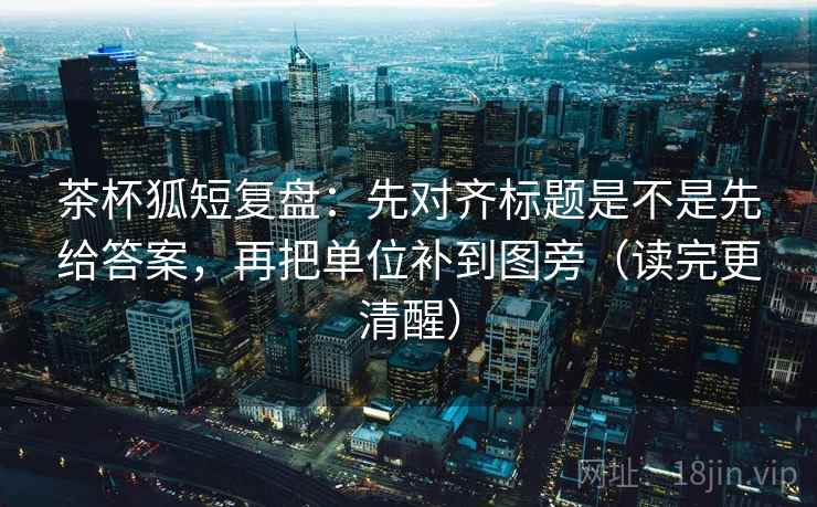 茶杯狐短复盘：先对齐标题是不是先给答案，再把单位补到图旁（读完更清醒）